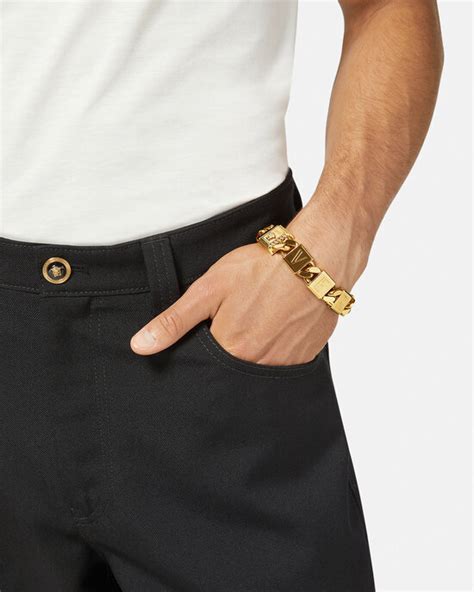 bracelet versace homme or chene|Versace bracelets for men.